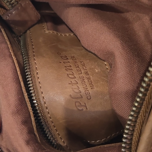 Platania Brown Woven Leather Crossbody Bag - Picture 6 of 7